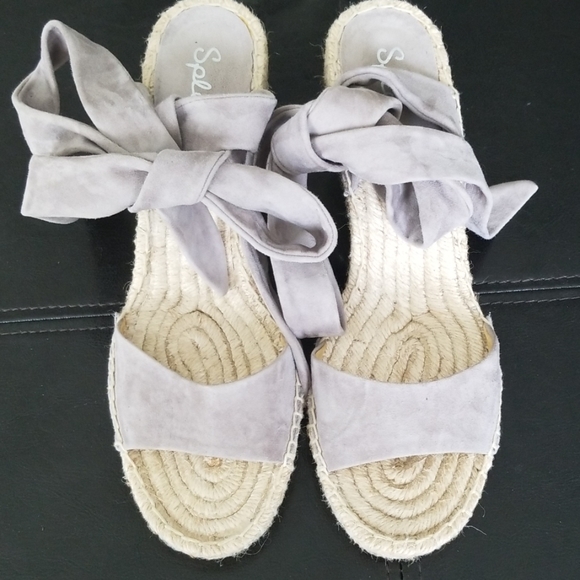 Splendid Grey Espadrilles Wedge Sandals - Picture 3 of 5